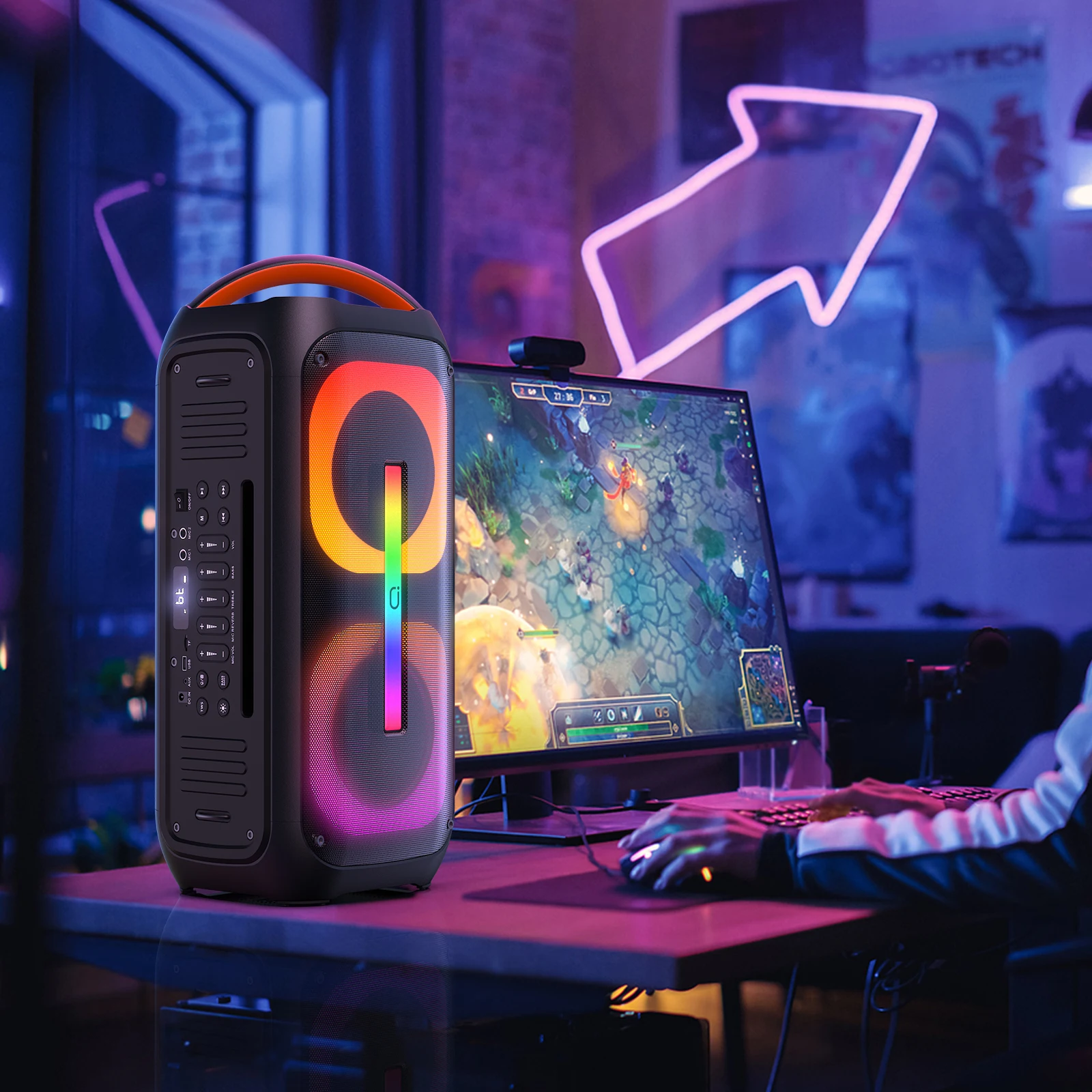 JYX Bluetooth Speaker with 2 Dual 60W 6.5" Subwoofer TWS Stereo Sound Deep Bass & Recording 400W Peak Power Karaoke Machine bluetooth speaker,karaoke speaker