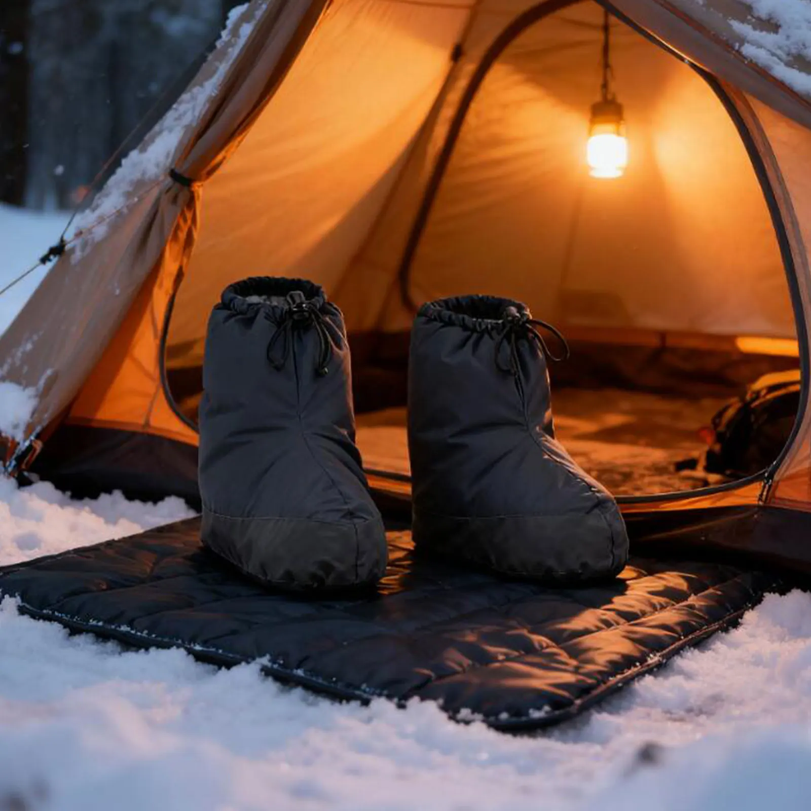 Winter Duck Down Foot Cover Foot Warmer Down Booties Warm Socks Feet Cover Footwear for Outdoor Climbing Snowboarding
