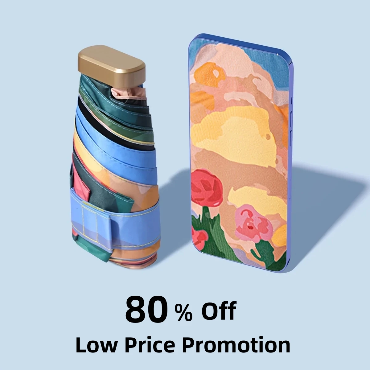 80% Off Mini Sun Umbrella Rose Moon Small Pocket Rain Umbrella Folding UV Ultraviolet Protection Sun Shade Parasol 우산
