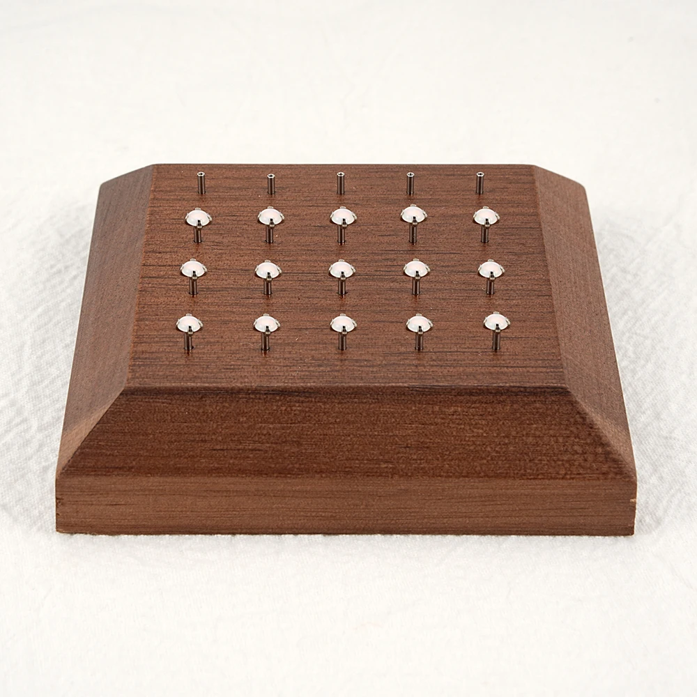 Black Walnut Solid Wood Display Stand for 16G 14G Body Piercing Jewelry 20 Holes Display Holder