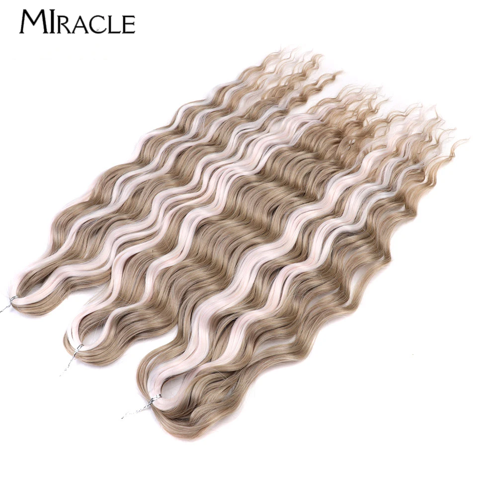 

MIRACLE Synthetic Hair Extensions Water Wave Crochet Braids Hair Loose Deep Wave Braiding Hair Twist Ombre Blonde False Hair