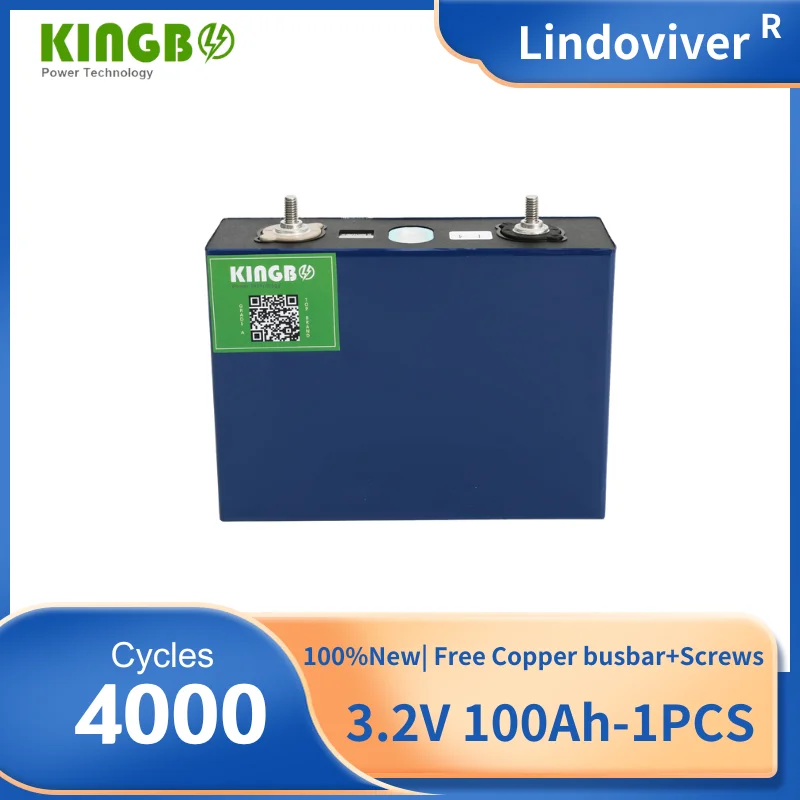 

Kingbo Power 1PCS CALB100 Solar Battery Cells Lindoviver 3.2V 100Ah Prismatic Lithium Ion Battery