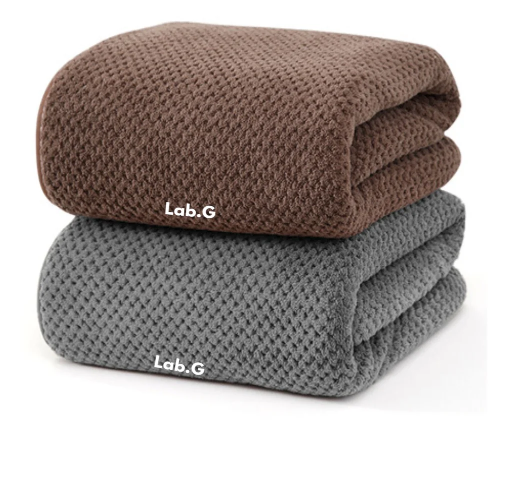 2 Piezas Toallas Baño Completo Grande 70×140 Cm Cafe y Gris Lab.G