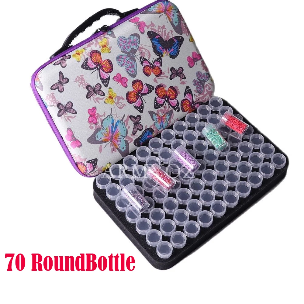 

30/60/70/80/120/140 Bottles 5d Diamond Painting Accessories tools Storage Box Carry Case diamant painting tools Container Bag