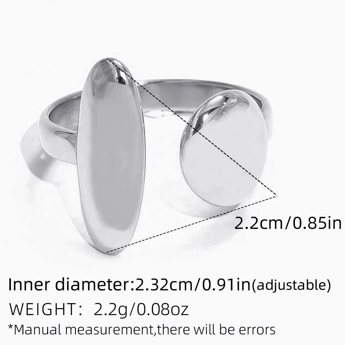 Modische Geometrie-Design-Edelstahlringe, beständig, 18 Karat PVD-beschichtet, schlicht, schlankes Metall, Modeschmuck, Bijoux-Geschenk 2025 – Detail 2