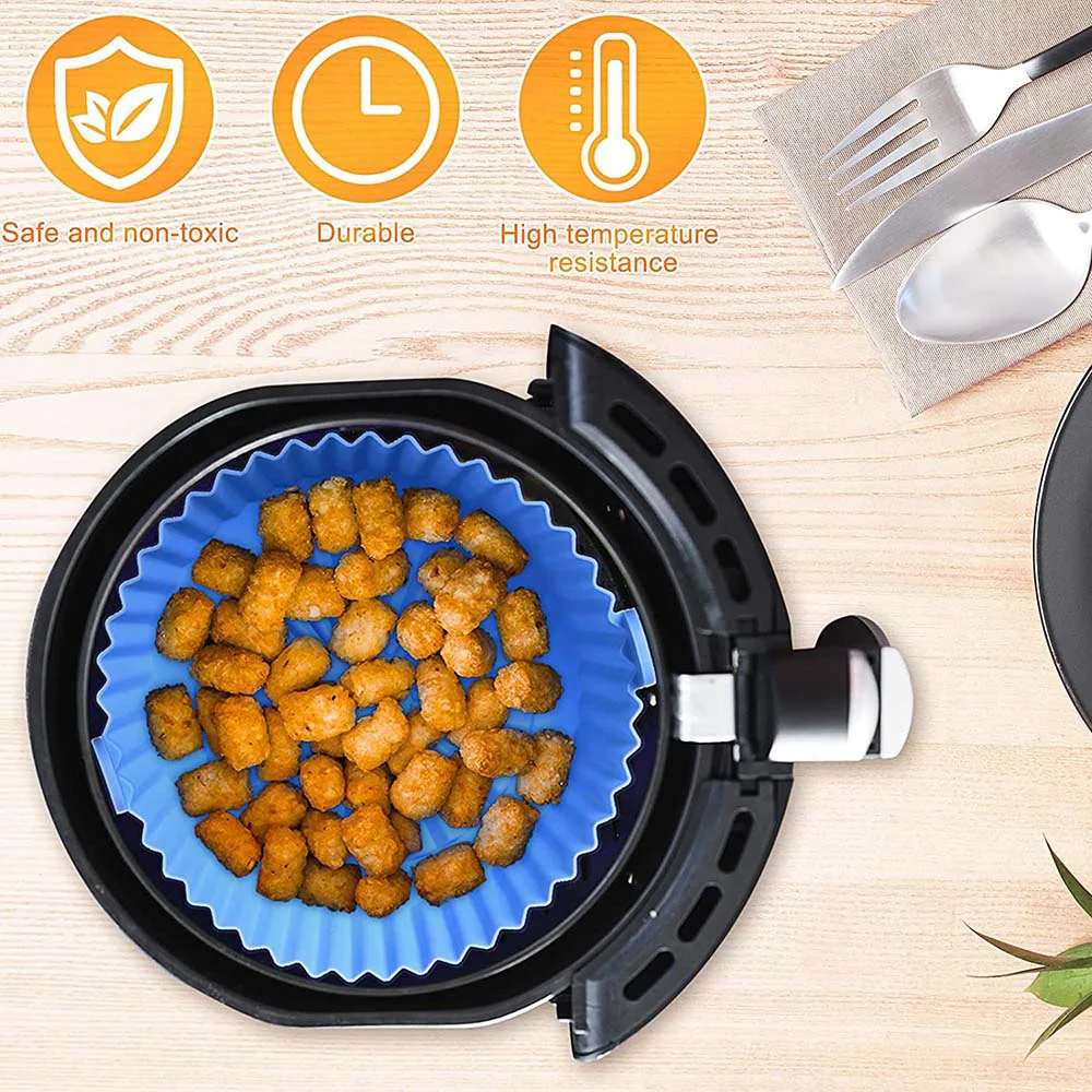 Silicone Mold Airfryer Reusable Air Fryer Utensils Fried Oven Tray Basket  Ninja Foodi Accessories Baking Mat Kitchen Utensils - AliExpress