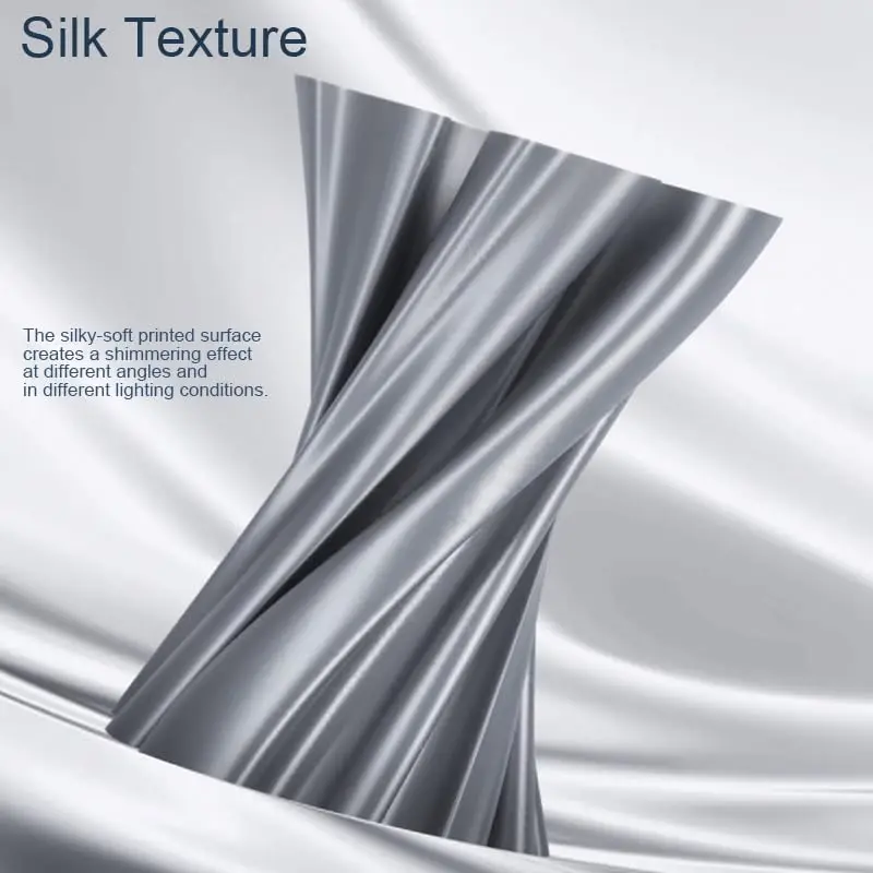 실크 실버 PLA 필라멘트 1.75mm 3D 프린팅 필라멘트 1kg 스풀 3D 프린터 재료 광택이 나는 실키 샤이니 메탈릭 메탈 실크