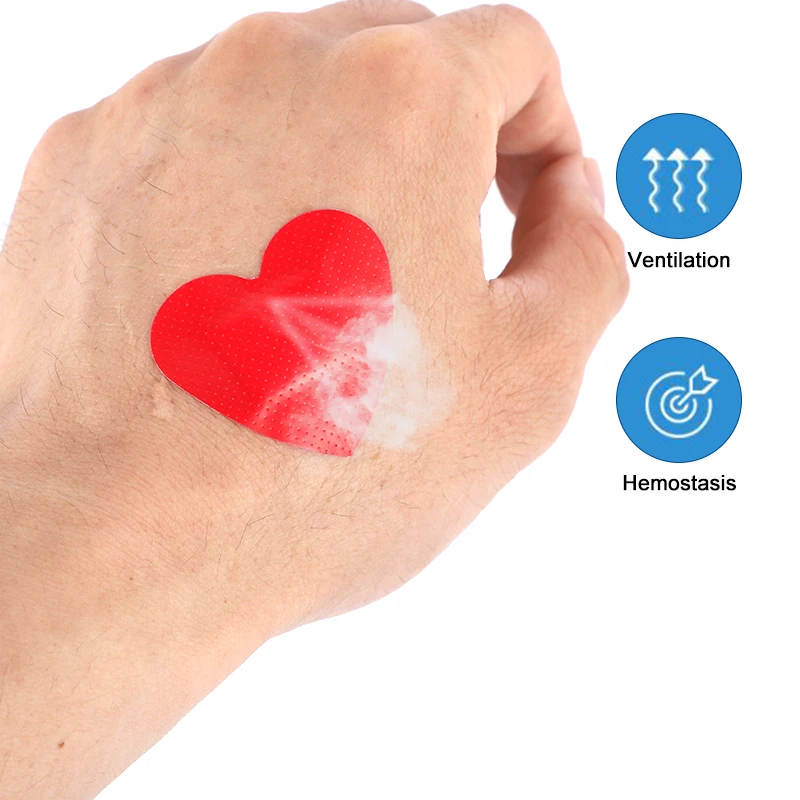 20/50pcs Red Heart Band Aid Waterproof Breathable Wound Dressing Plasters Heart-Shaped Children Skin Patch Concert Body Stickers
