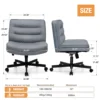Criss Cross Chair with Wheels, PU Office Chair with Large Seat, Back Support & Adjustable Height for Home Use 2