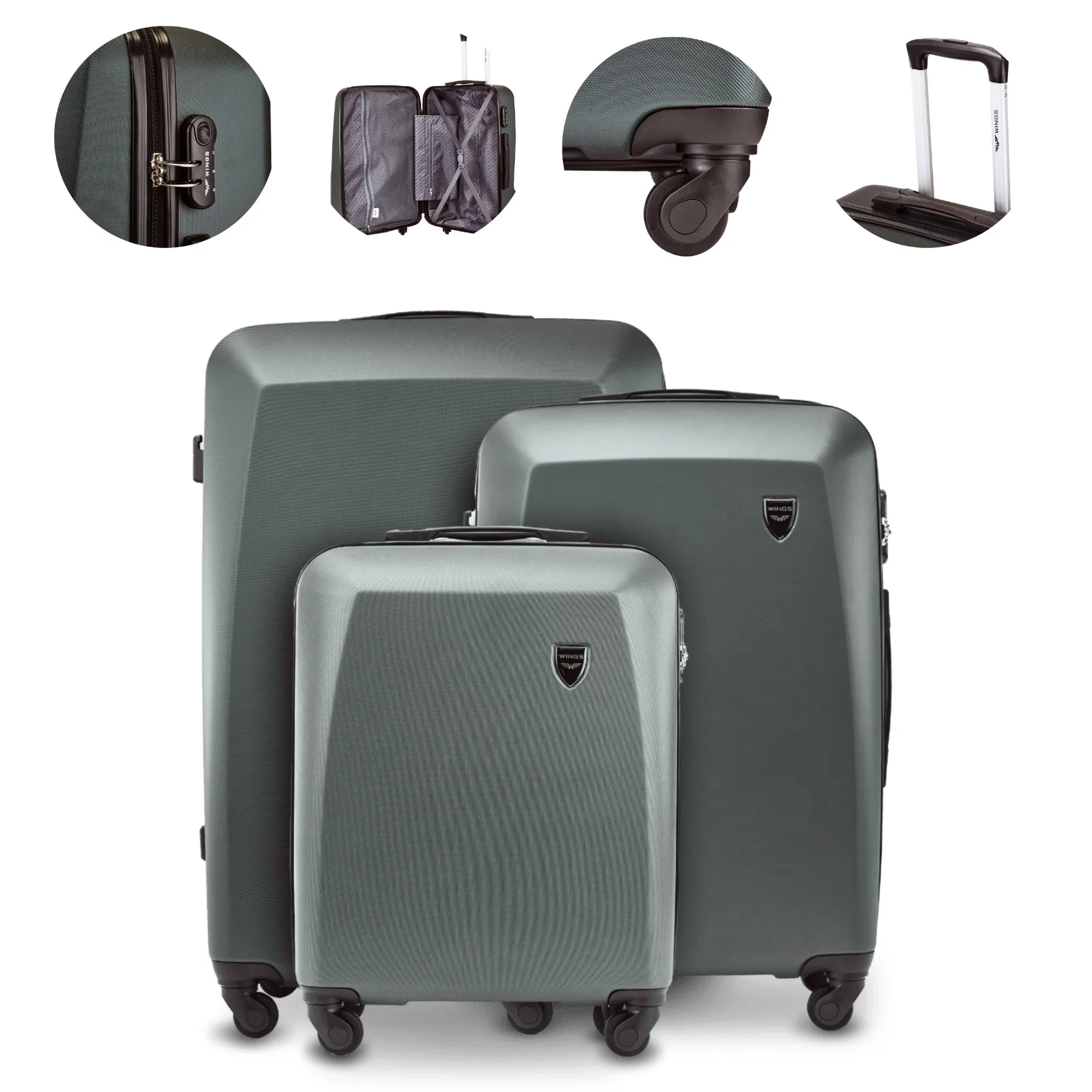 Zestaw walizek 3 szt Twarde ABS+ PLOVER z Polski za $76.12 / ~296zł