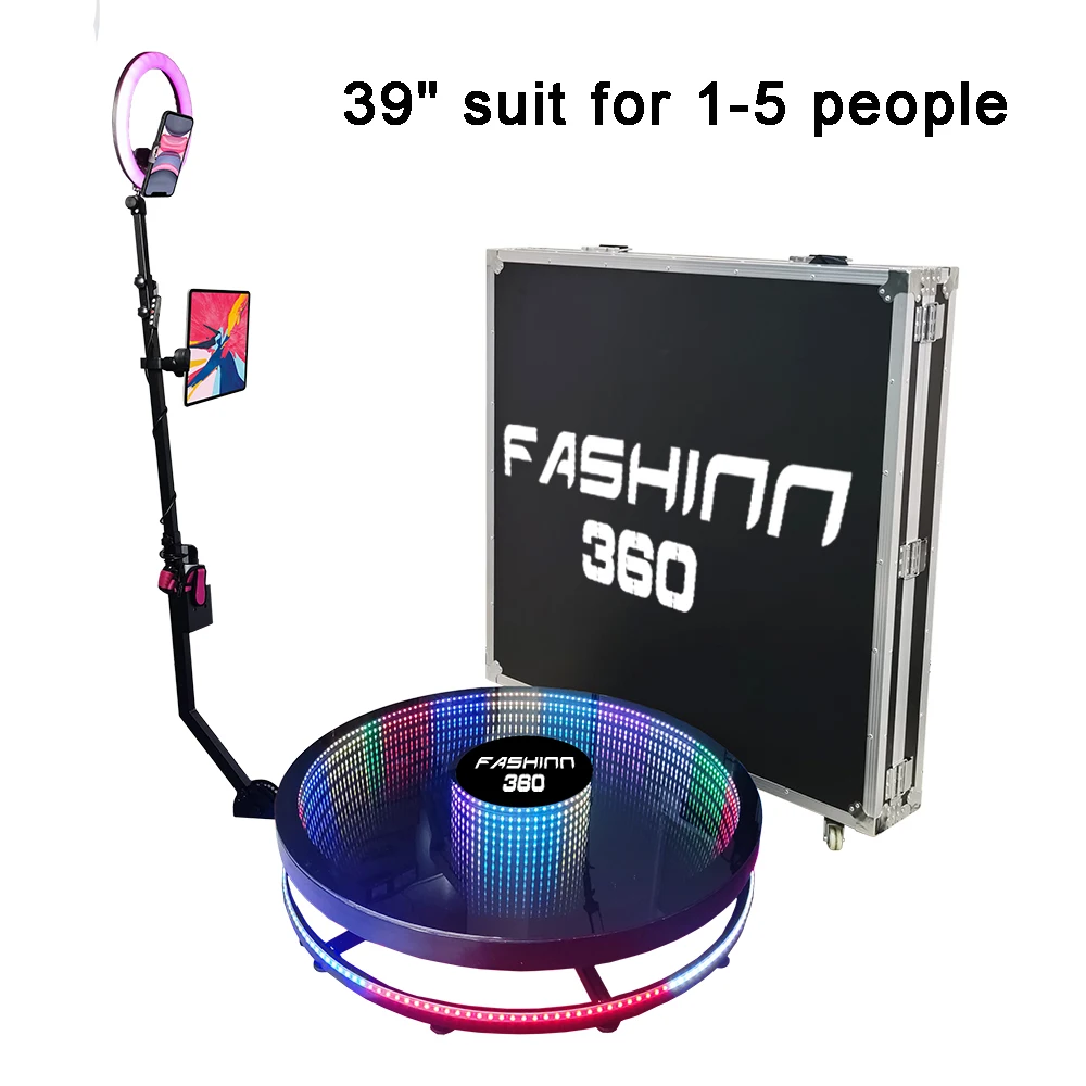 

Fashinn360 39" Infinity LED Glass 360 Photo Booth Automatic For Business with Free Logo Customization