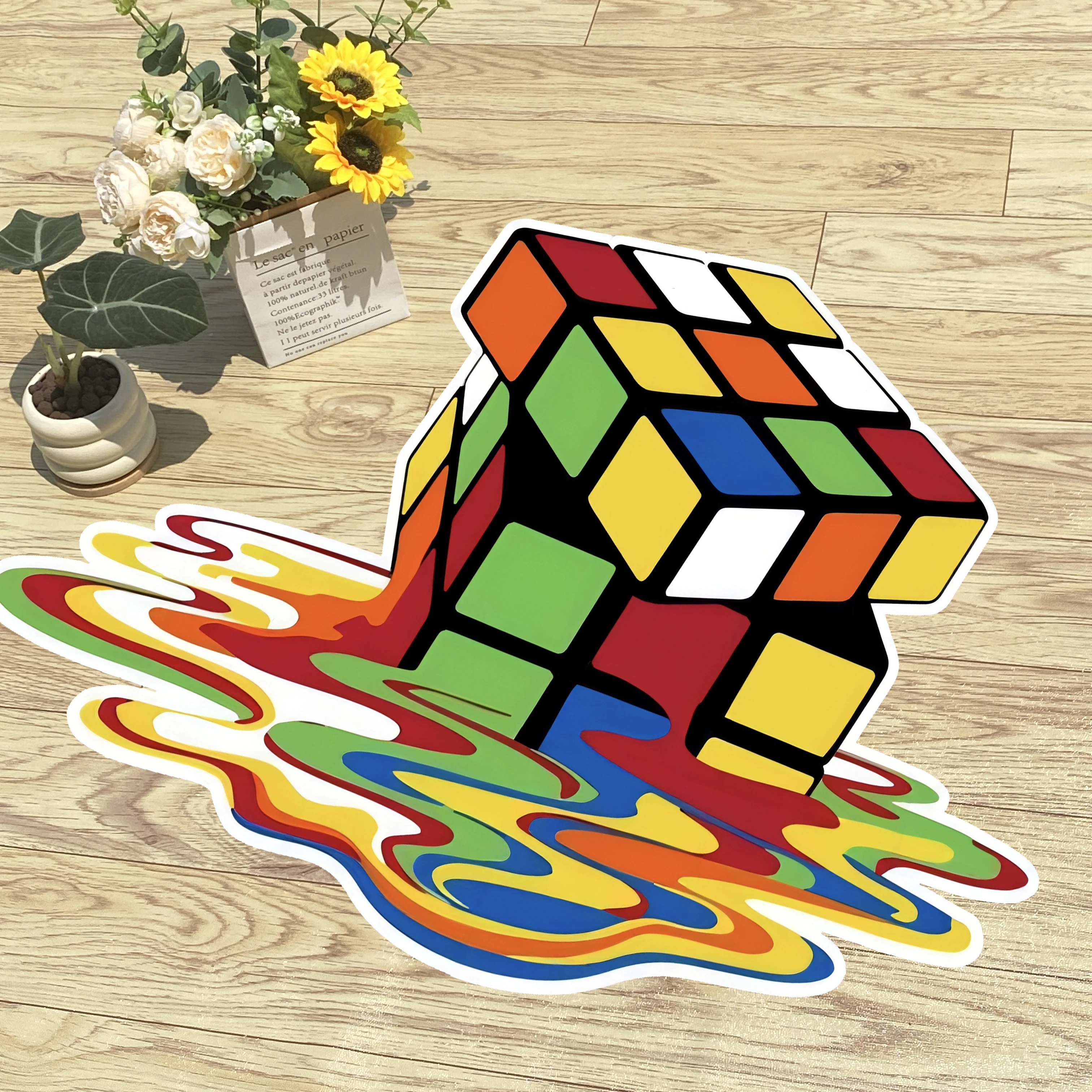 

Multicolor Magic Creative Carpet Flannel Carpet Digital Printing Technology Housewarming Gift Custom Non-slip Decorative Carpet