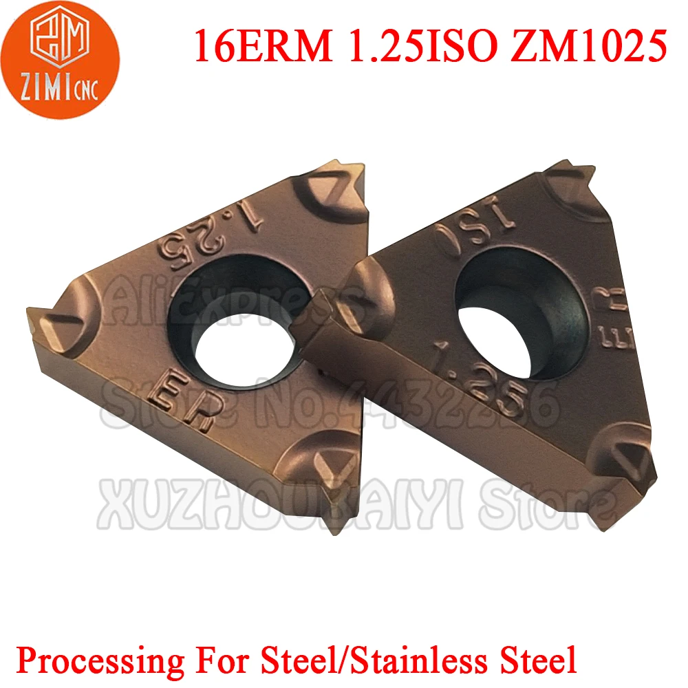 

10p 16ERM 1.25ISO ZM1025 16ERM 1.25 ISO 16ERM1.25ISO Carbide Thread Inserts Turning Tools Cutter Lathe Blade for stainless steel