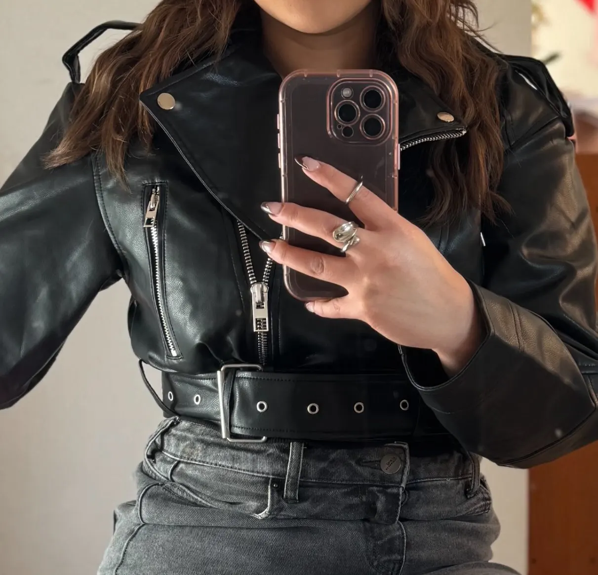 Ailegogo Faux Leather Short Jacket photo review