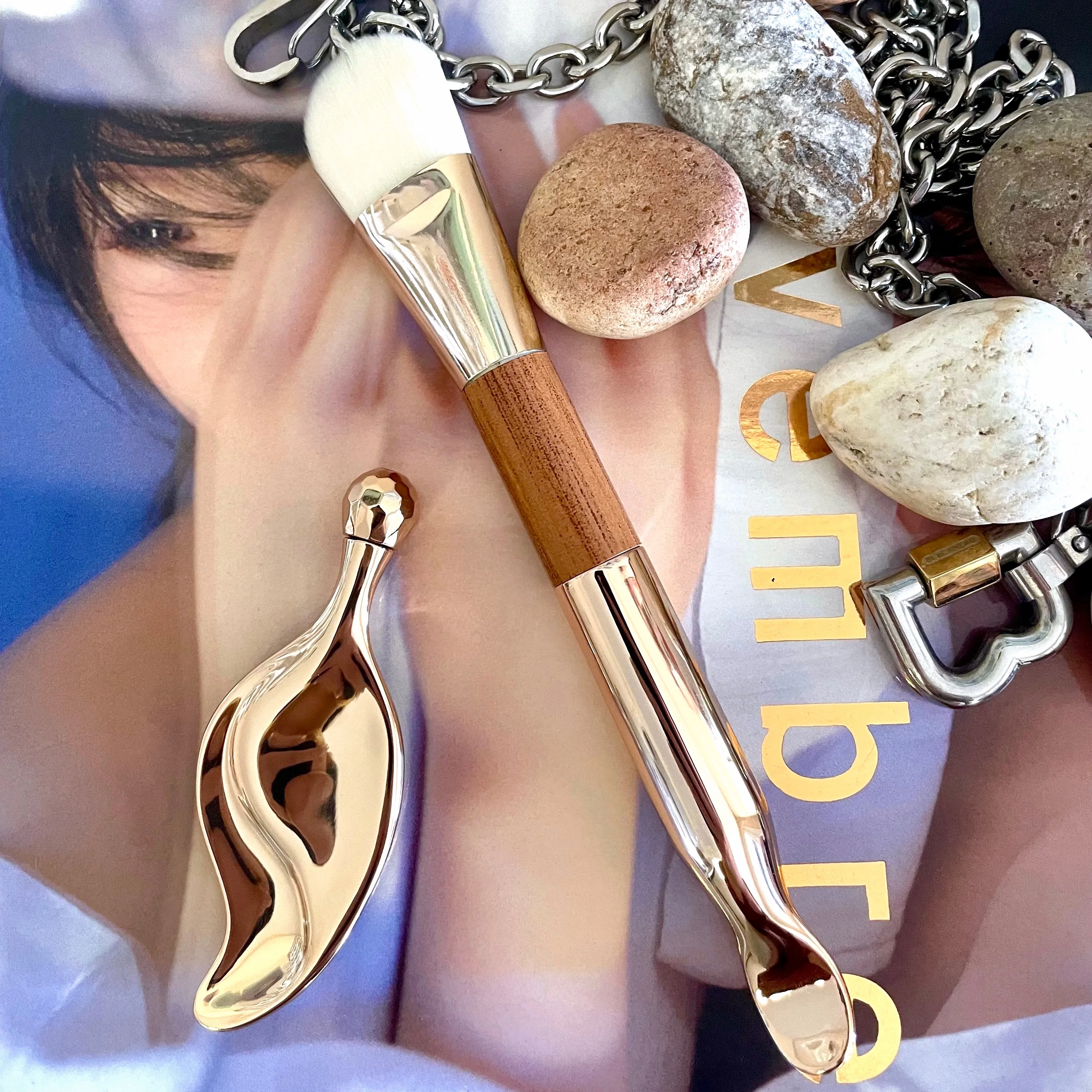 

Двухсторонняя маска для лица и ложка-аппликатор, деревянная щетка, инструмент, щетка для лица с косметическим кремом, щетка для домашнего спа