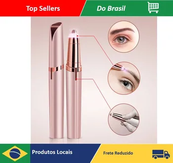 Depilador Indolor Elétrico Caneta Sobrancelha Removedora de Pêlos Faciais Bigode Buço Rosto Visagismo Design Pinça Depilação AAA 1