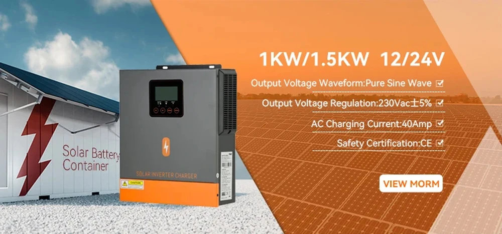 PowMr 1.5KW 1KW Hybrid Solar Inverter 24V 12V 220V Pure Sine Wave With 80A MPPT Solar Charge Controller Max 150VDC Solar Panel