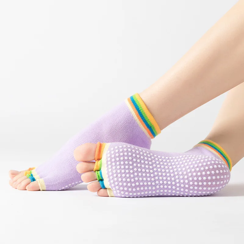 Yoga Socks Women Yoga Socks Non-Slip Grips Cotton Pilates Socks Ladies Ballet Dance Sports For Yoga Fitness Workout