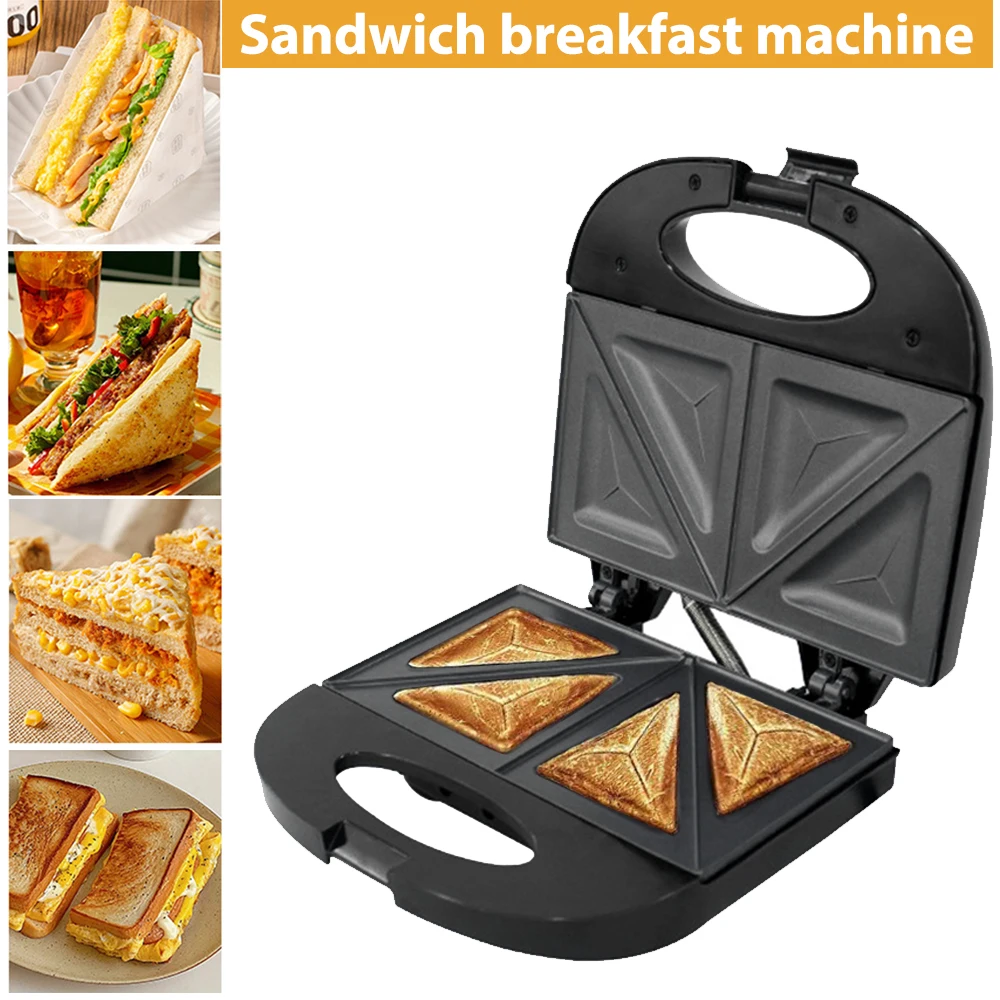 kitchen Electric Sandwich UK Plug Maker Breakfast Machine Double-sided Heating With Non-Stick Plates Indicator Lights Easy to Clean