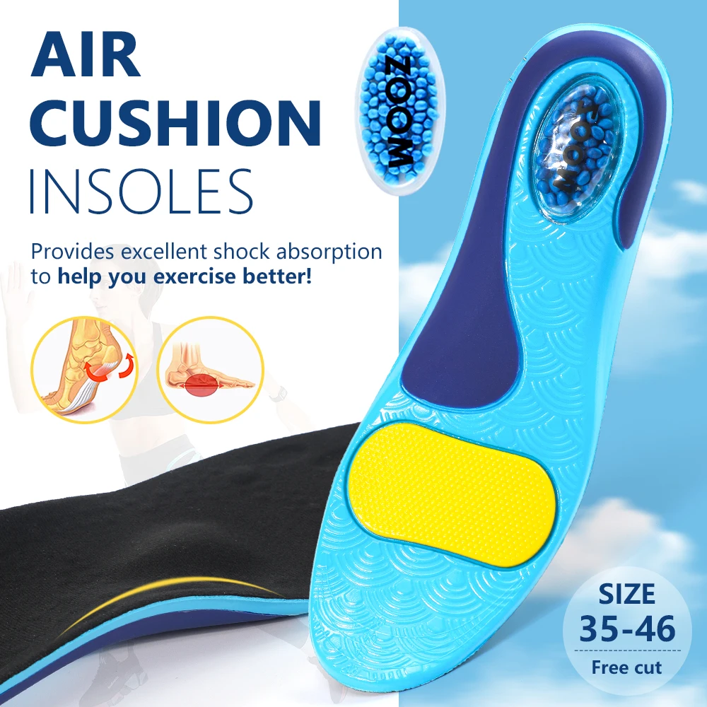 【Xxin】Arch Support Insole Air Cushion Shock Absorption Shoe Insoles Soft Gel Shoe Pad Size 35-46 2