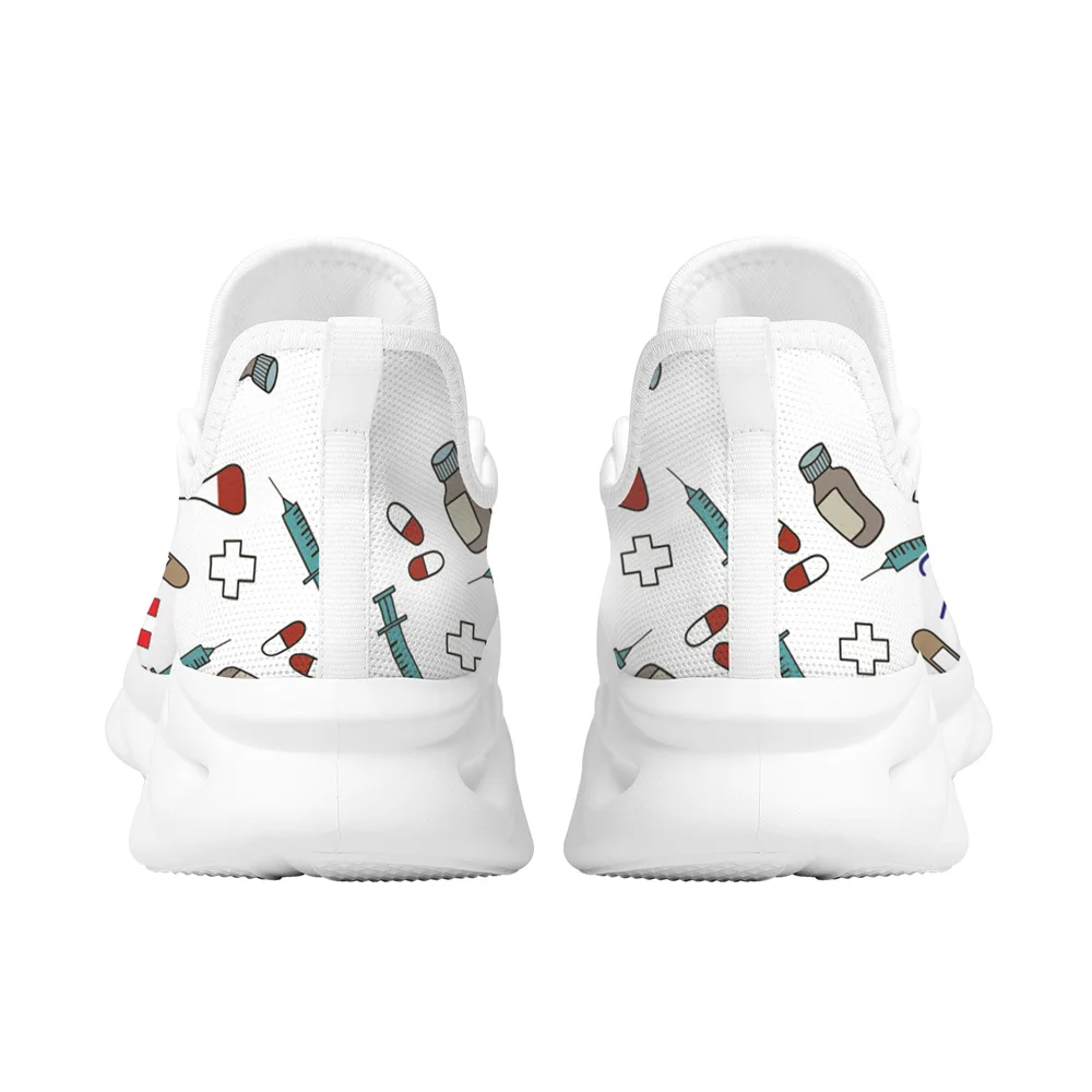 Yikeluo Nurse Shoes Women Print Breathable Sneakers Woman Slip-on Light Non-slip Flats Ladies Soft Bottom Casual Sports Shoes