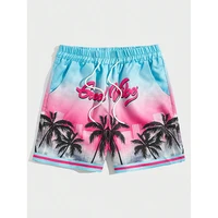 Summer Men's Shorts Quick Drying Hawaii Holiday Sports Swimming Trunks Fashion 3D Coconut Tree Printed Loose Sports Shorts 6XL 1