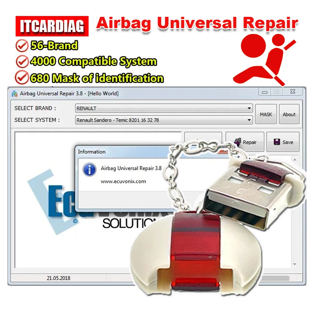 AirbagResetToolAirbagUniversalRepairV38ECUProgrammerofSRS