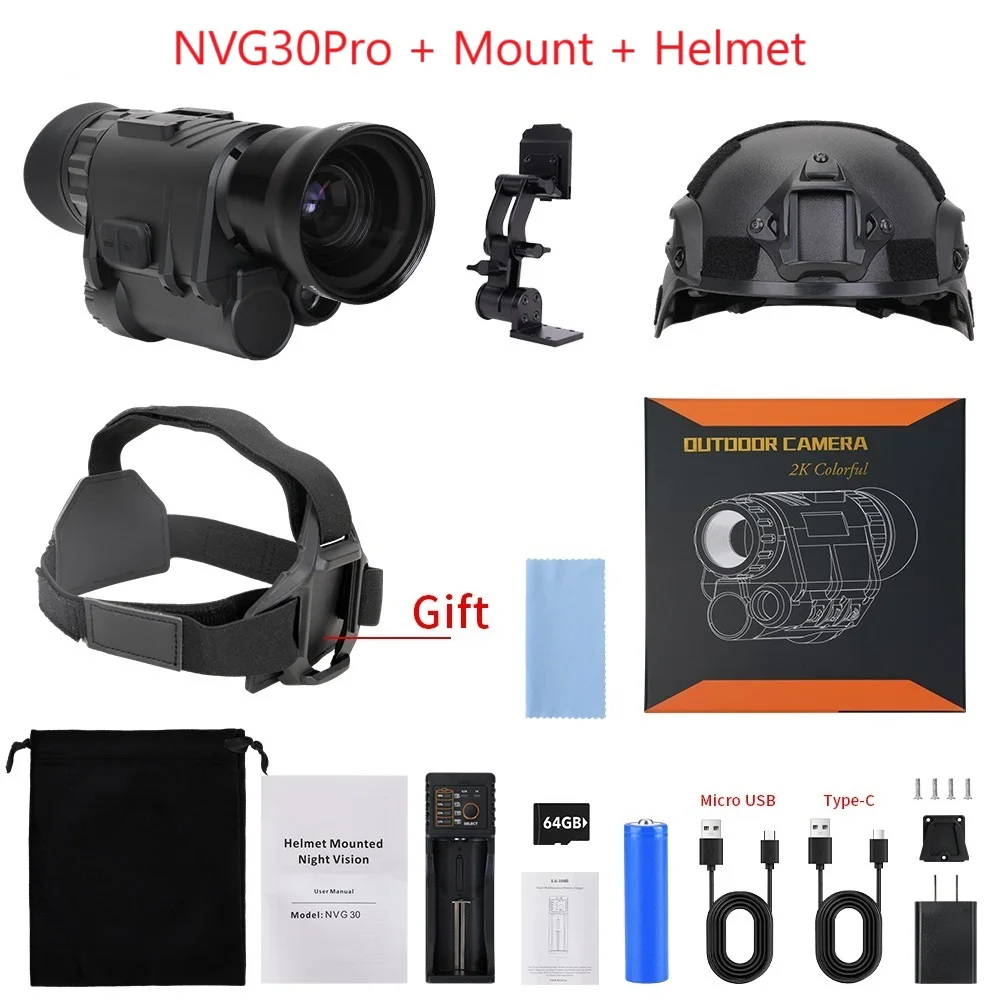 Objectif grand Angle NVG30/NVG10 pour télescope monoculaire de Vision nocturne IR 940nm 55MM HD vue large 50 ° Vision nocturne numérique de chasse NVG