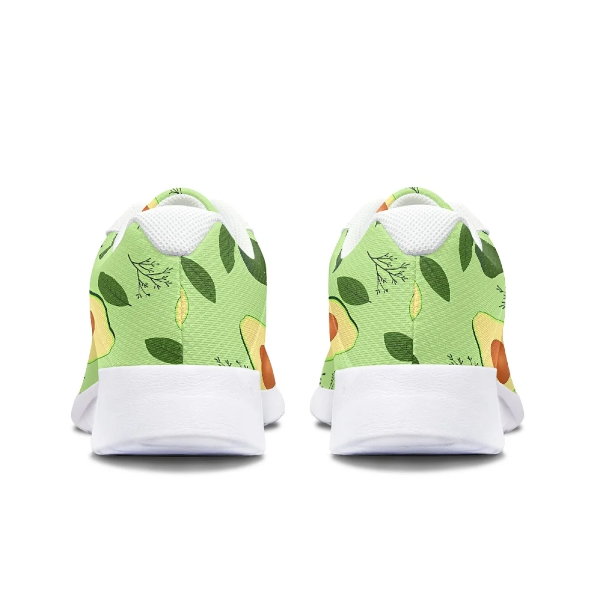 Cartoon Avocado Pattern knitting Breathable Soft Women Flats Shock Absorbing Non-slip Ladies Sneaker For Outdoor Travel Durable