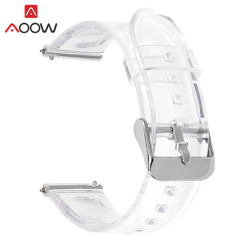 Transparent Sport Waterproof Quick Release Watch Strap with Stainless Steel Buckle