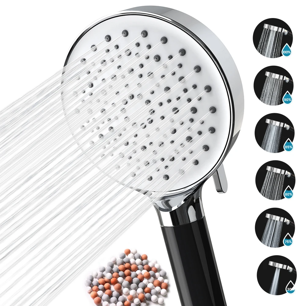 Newentor Shower Head 6 Modes Singlehandad Adjustment 3layer Filter Protection Bath Shower Head