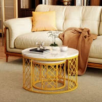 Ensemble de 2 tables basses en forme de cœur avec aspect marbre, tables d'appoint décoratives modernes, adaptées aux salons et aux bureaux 5