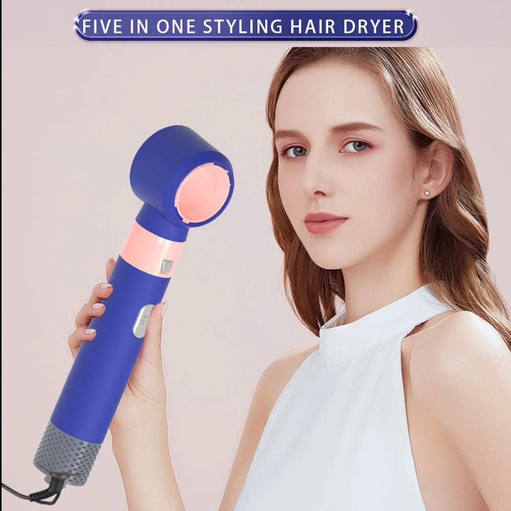 5 in 1 Hair Dryer Styler Blow Dryer for Curly/Straight Hair Multifunctional Styling Home Tool with Diffuser & Comb Attachments