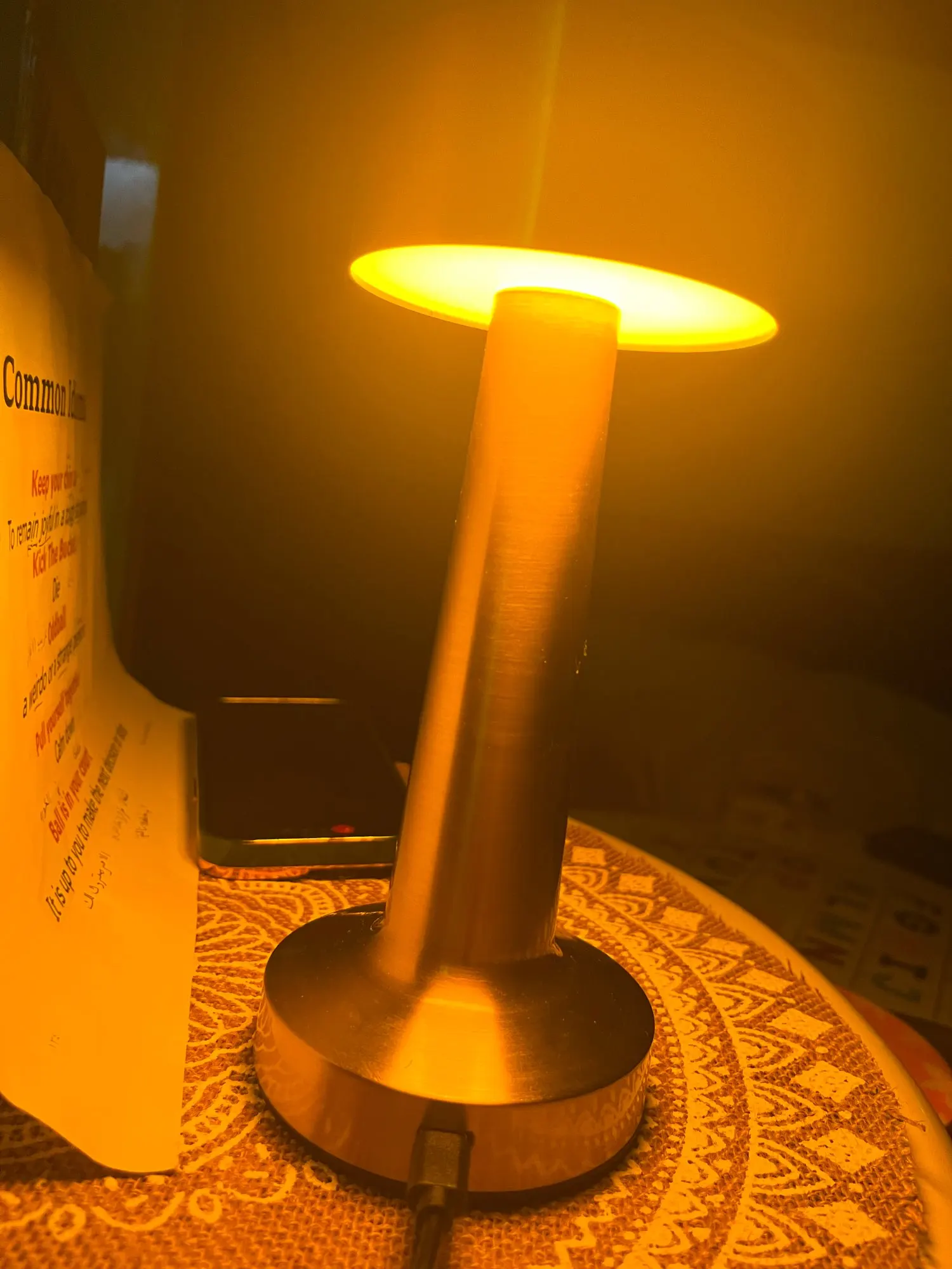 LED Table Lights, Retro Bars Coffee Spaces, Touch Sensor, Rechargeable, and Adjustable 3 Colors for Dining Night Light and Desktop Decor photo review