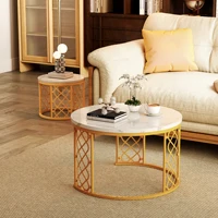 Ensemble de 2 tables basses en forme de cœur avec aspect marbre, tables d'appoint décoratives modernes, adaptées aux salons et aux bureaux 6