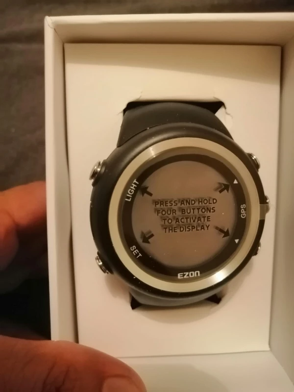 Men's Digital Sport Wristwatch GPS Running Watch With Speed Pace Distance Calorie Burning Stopwatch 50M Waterproof EZON T031
