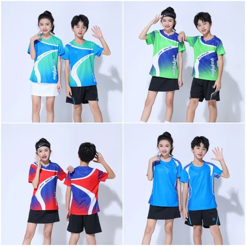 Badminton Shirt Women Child Table Tennis Short Sleeve Tee Breathable Light Golf Jersey Ping Pong Training Clothes