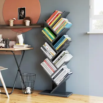 Homfa Tree Bookshelf 56.7 Inches Height,9 Tier Floor Standing Bookcase Organizer Storage Space Saver,Artistic Bookshelf 1