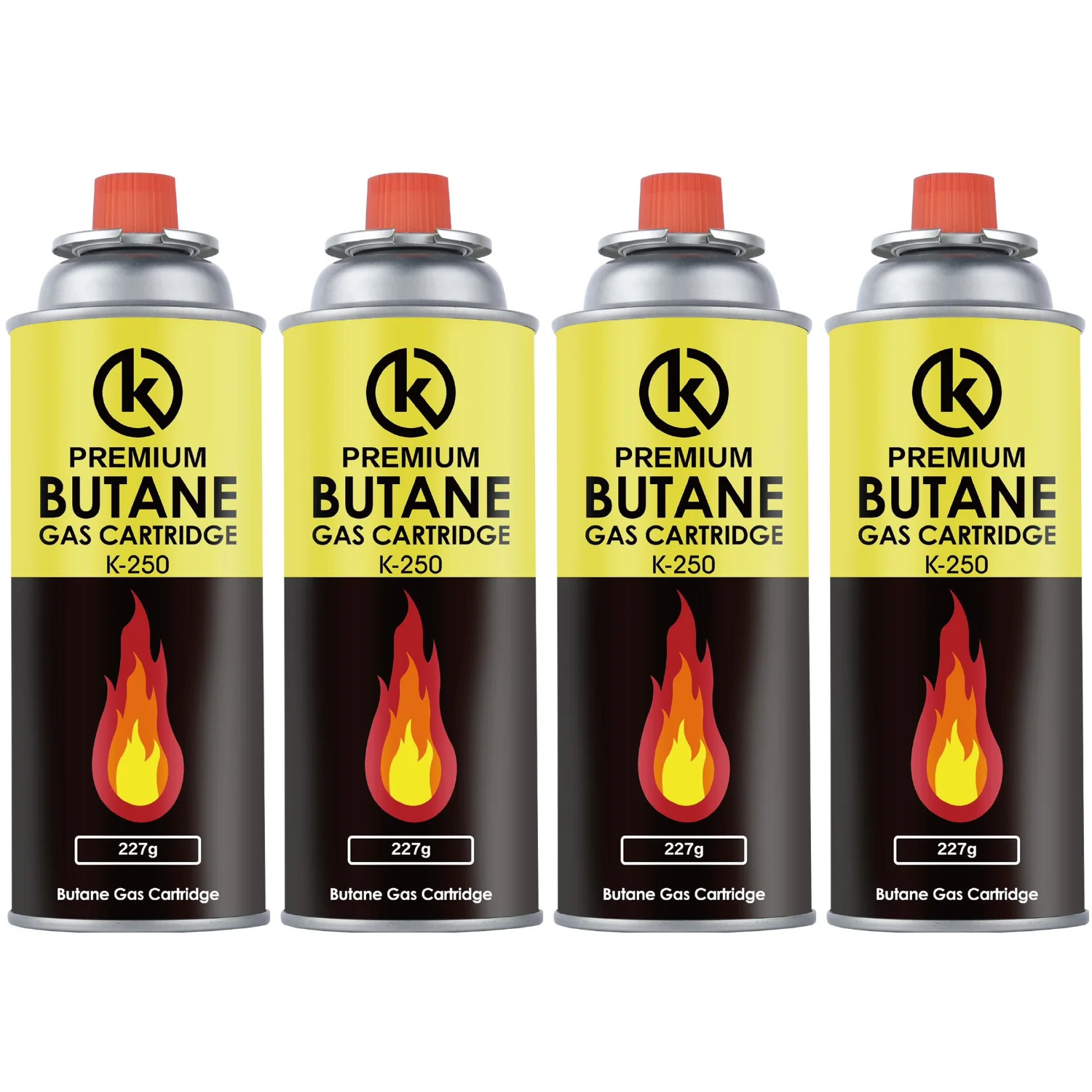 KROWN - Cocina Portátil a Gas + 4 Cartuchos, Quemador de Gas Para Acampar, Estufa, Portátil, Ideal Para Cocinar al Aire Libre, Picnics y Camping , Embarcaciones Funciona con Cartucho de Gas Butano k-250, Encendido Piezoeléctrico - Imagen 4