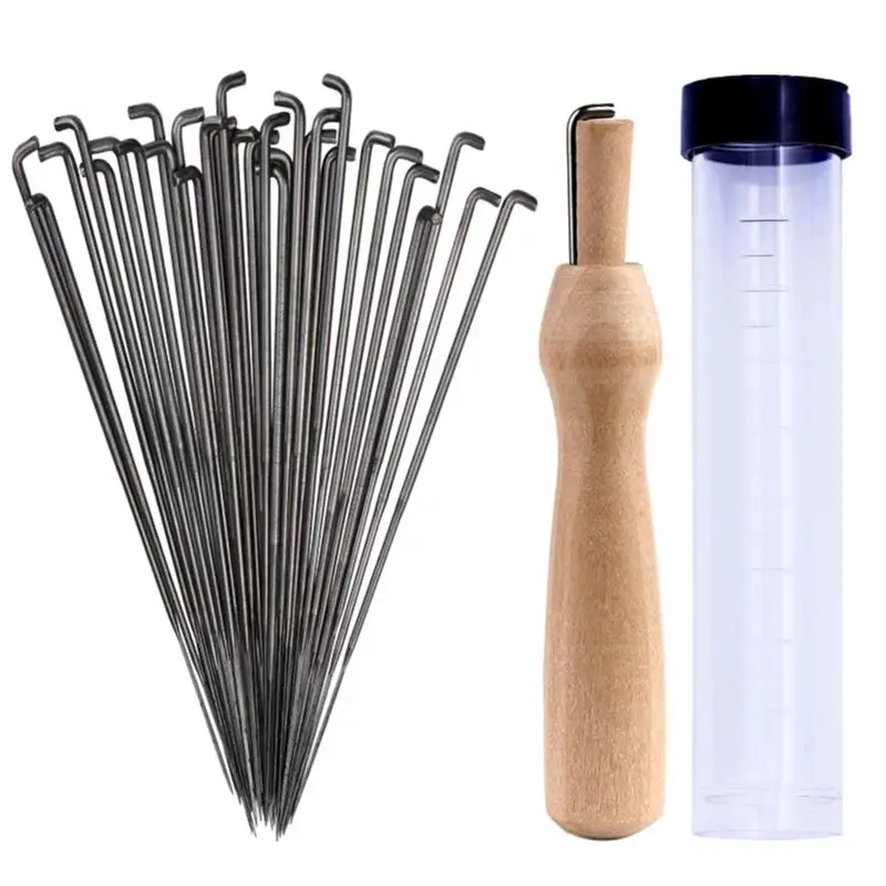 High Quality Wool Felting Needles Set DIY Craft Tools With Solid Wood Handle Felting Tool With Needle For Wool Felting Craftwork