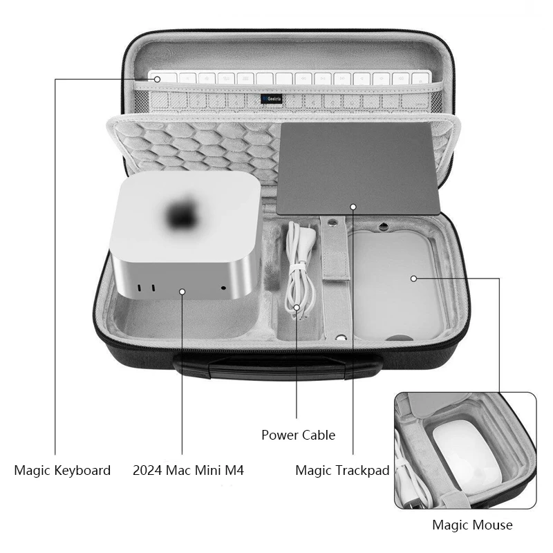 Protective Hard Case for 2024 Mac Mini M4 and Accesserios Carrying