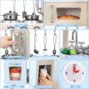 Kids Wooden Pretend Cooking Kitchen Playset with Cabinets for Toddler 4