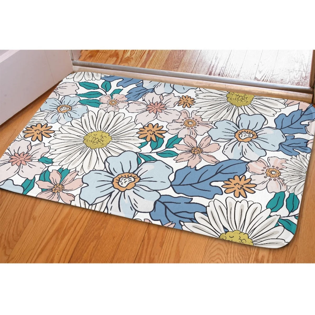 NewCustomBeautifulFloralPatternDoorMatPrintOnDemandDoormat