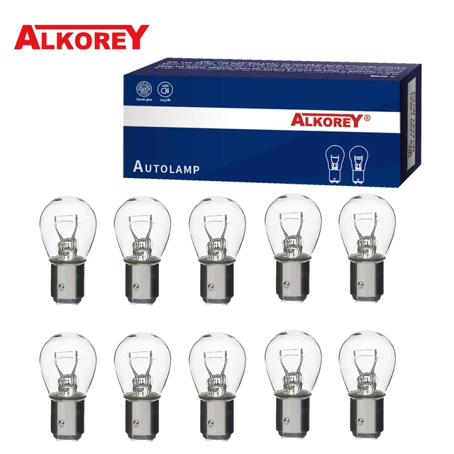 Alkorey 10 Pcs S25 P21W P21/5W BAY15D BA15S 1156 1157 12V 21W 12V 21/5W Car  Halogen Turn Singal Light Reverse Lamp Stop Bulb - AliExpress