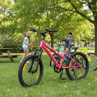 Vélo pour enfants de 20 pouces pour filles et garçons, dérailleur à 6 vitesses, VTT pour les 6-10 ans, freins en V, selle réglable en hauteur, rose 3