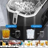 LOEFME Machine à Glaçons Portable 12kg/24h 9 Glaçons en 6-13 Min Écran LED avec Taille de Glaçons Réglable Réservoir d’Eau 1,2L pour Maison 2