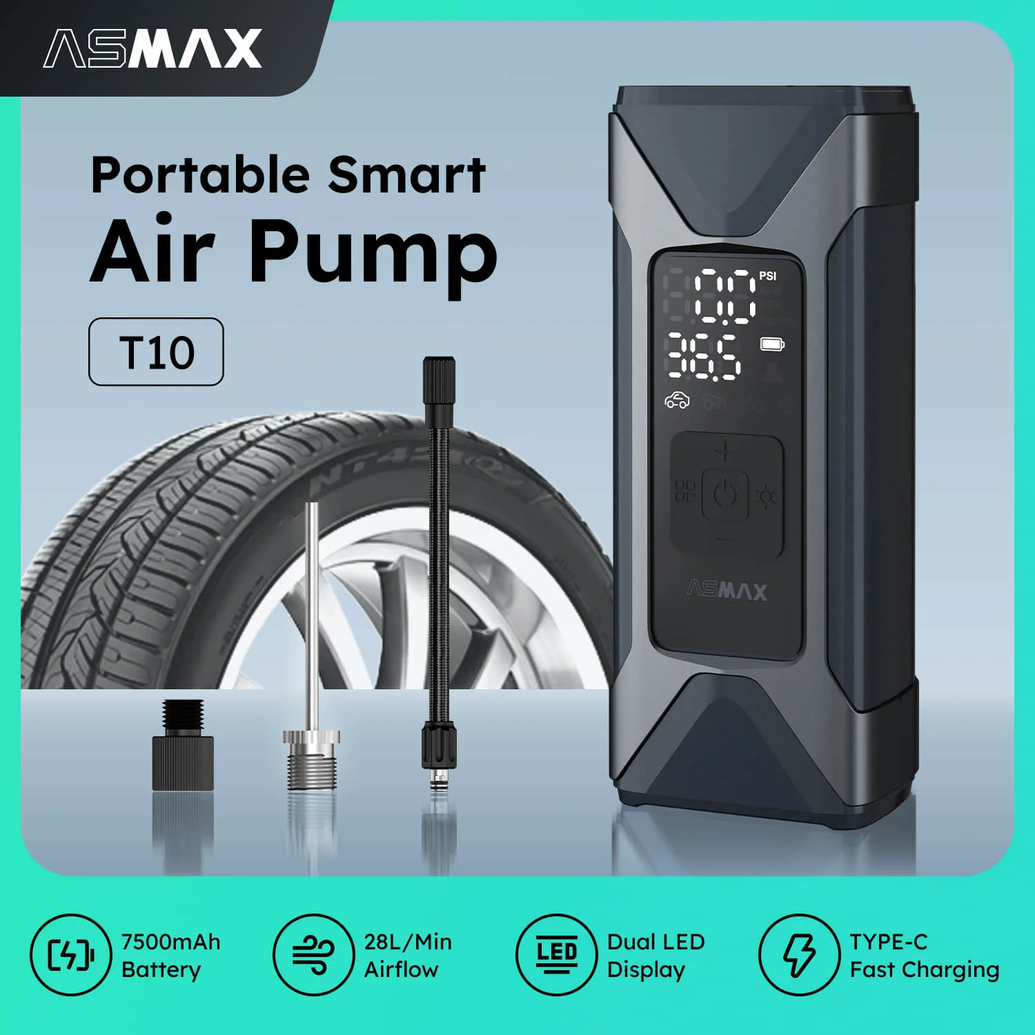 【新品未開封】ASMAX 電動空気入れ Smart Air Pump T10 ASMAX】あったら便利！持ち運べる空気入れ【Smart Air Pump T10