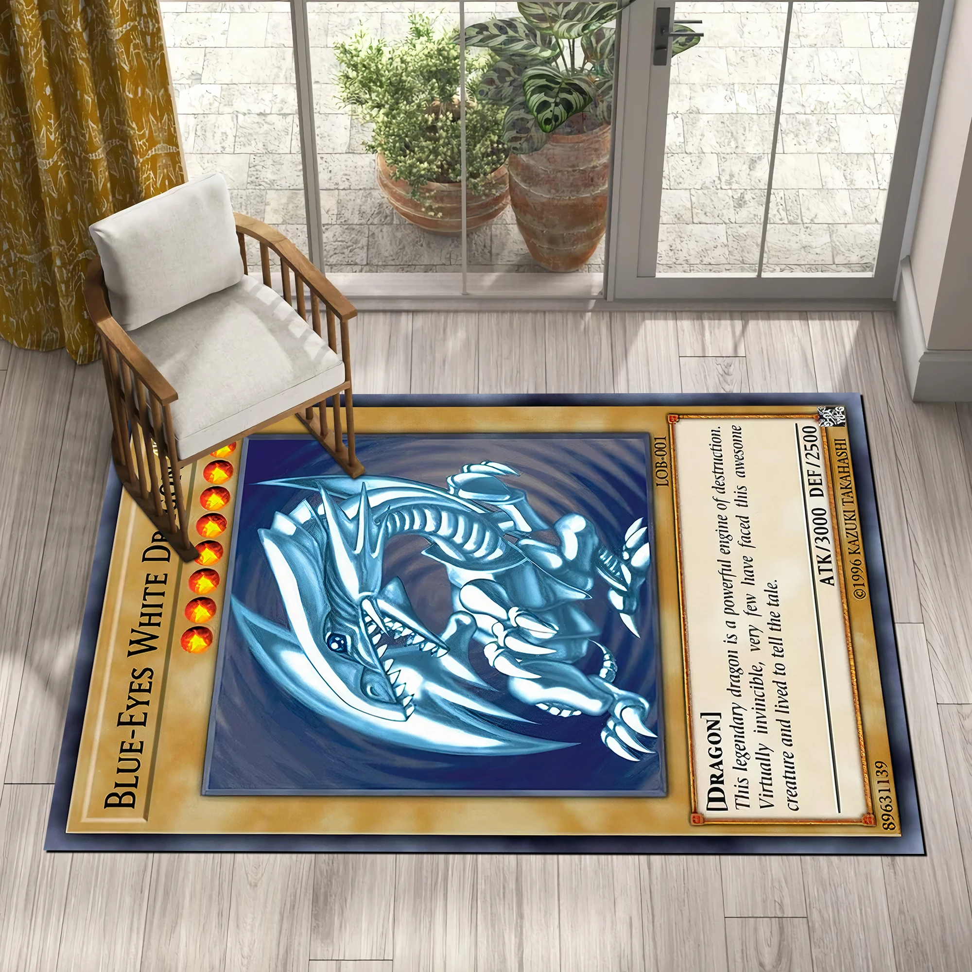 

Dragon Rug, Red Eyes Blue Dragon Cards Rug,Rugs Living Room,Washable Rugs For New Life Styles,Rug Carpet,Rug runner