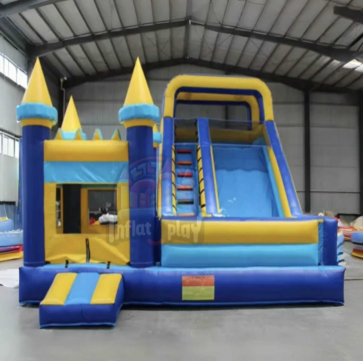 PVC tarpaulin made inflatable castle Inflatable Slide with Blower Rainbow Modular Modern Unisex