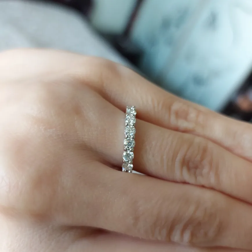 Sparkl365 Moissanite™ ISLAS Full Eternity Band [18K White Gold over Silver S925]